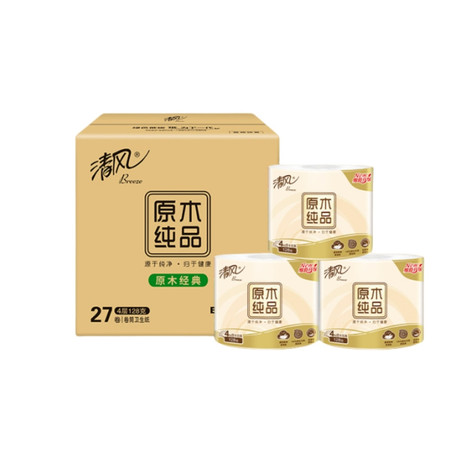 清风 原木纯品卷筒纸箱装 B201T4CE3