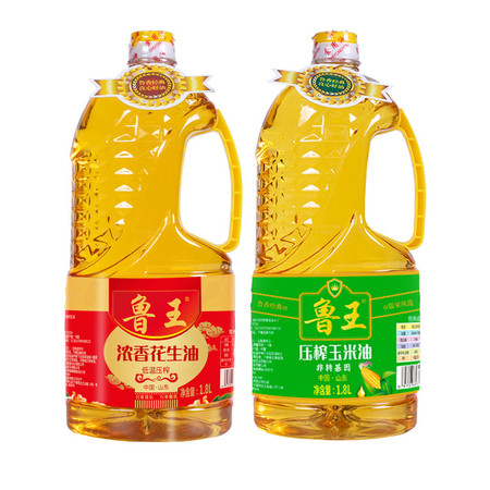 鲁王 浓香花生油1.8L+压榨玉米油 绿色健康 1.8L图片