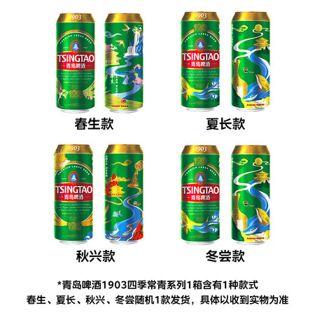 青岛啤酒 经典1903 500ml*18听四季常青罐