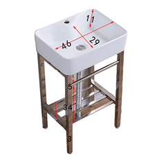 洛港 小户型挂墙式洗手盆卫生间落地支架洗漱台陶瓷简易阳台家用/台