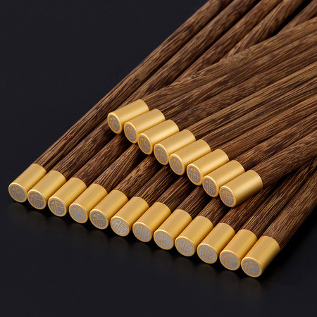 洛港 木筷子家用实木家庭套装高端木质快子餐具中式 /套图片