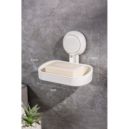 洛港 肥皂盒吸盘壁挂式卫生间香皂盒双层沥水免打孔香皂置物架图片