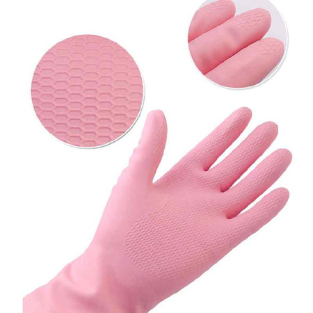 洛港 家务手套防滑洗碗厨房清洁耐用防水橡胶纤巧手套