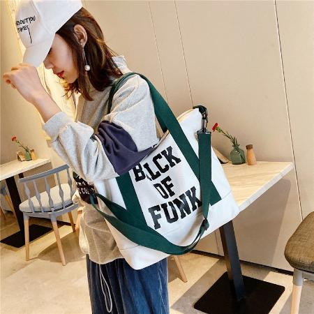 新款韩版可拆卸肩带帆布包女单肩袋子手提斜挎包学生百搭时尚图片