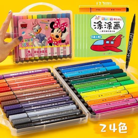 迪士尼水彩笔套装无毒可水洗彩色笔手绘画画笔儿童幼儿园小学生用图片