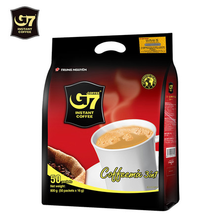 中原G7 越南进口三合一速溶原味咖啡50杯800g*1袋正品防困图片