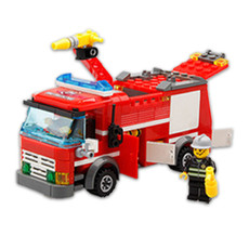 百睿星 消防系列多变款式儿童男孩益智力小颗粒拼插拼装积木玩具