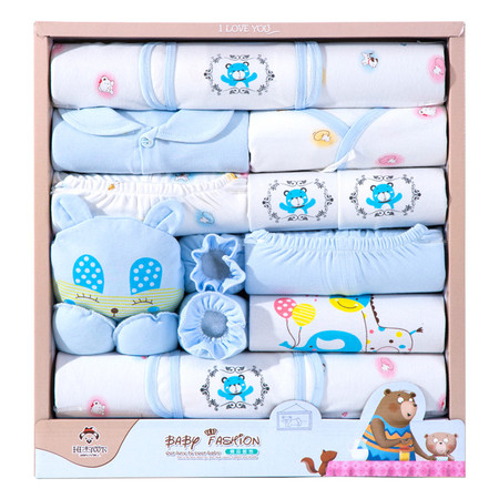 班杰威尔/banjvall 新生儿礼盒纯棉婴儿衣服套装刚出生宝宝用品满月四季幸福熊图片