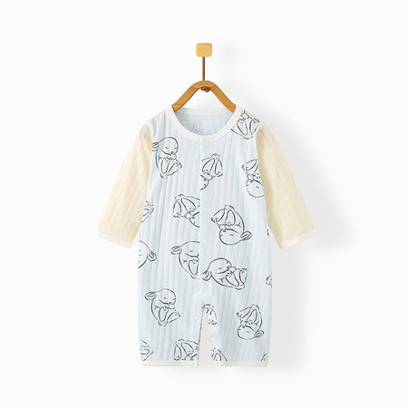 班杰威尔/banjvall 婴儿衣服夏季薄款连体衣0-2岁宝宝无骨长袖哈衣爬服空调服睡衣夏季长袖哈衣