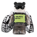 卡卡伦 酷酷熊吸管儿童塑料杯大容量小熊水壶可爱杯子有背带便携