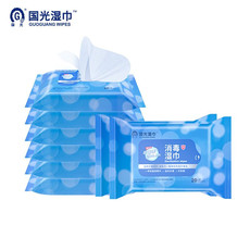 国光湿巾 消毒湿巾不含酒精温和杀菌消毒湿纸巾20抽/包6包装