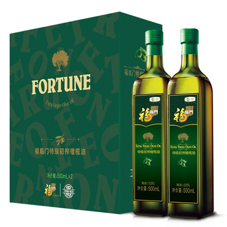 福临门 特级初榨橄榄油500ml*2礼盒图片