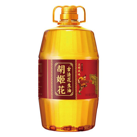 胡姬花古法土榨风味花生油5L图片