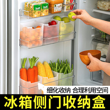 冰箱侧门专用收纳盒整理食品蔬菜厨房多功能储物盒食品级保鲜盒图片