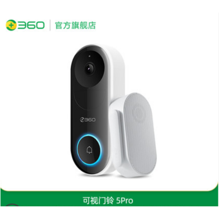 360可视门铃家用5Pro300万智能电子猫眼无线免打孔监控摄像头门镜