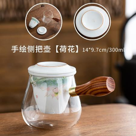 耐高温玻璃侧把茶壶过滤陶瓷煮茶器手绘红茶泡冲茶器功夫茶具套装图片