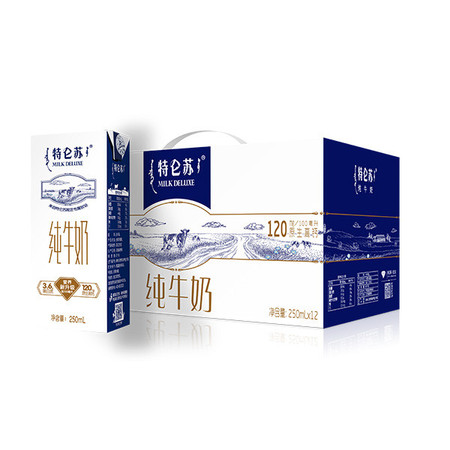 蒙牛 特仑苏纯牛奶 250mlx12盒图片