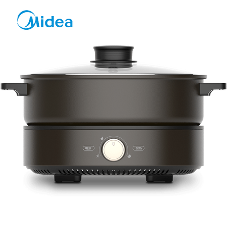 美的/MIDEA  家用大容量电火锅 多功能分体式可煎烤电热锅4L