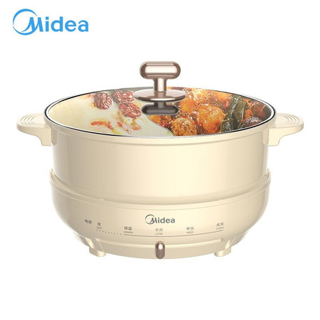 美的/MIDEA 多用途锅 家用4L大容量鸳鸯电火锅 多功能分体式可煎烤炒锅电热锅图片