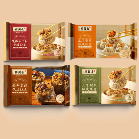 白鹤长兴楼 纸皮烧卖套餐早餐速冻食品360g*4袋