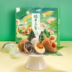 誉福园 端午礼盒  红泥烤鸭蛋+包泥皮蛋+粽子