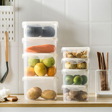多派 冰箱食物储物盒保鲜盒塑料密封冷冻整理收纳盒 大小可选