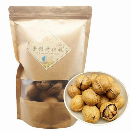 麦浇芽  奶油味手剥核桃500g/袋 烤核桃坚果壳薄烤熟