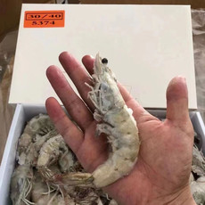  邮政农品 海捕盐冻带箱4斤白对虾3040大虾一盒净重1.6 1.65kg