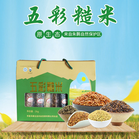 农家自产 陕西汉中特产五谷杂粮五彩米2kg五彩糙米