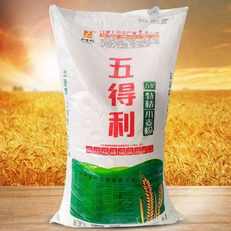 州佐ZHOUZUO 五得利面粉50斤五星特精小麦粉25kg包子馒头烙饼家用高筋面粉50斤图片