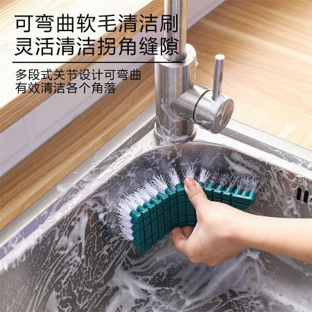 家用多功能清洁刷可弯曲洗脸池刷子厨房卫生间墙角缝刷可悬挂图片