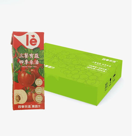 四季乐活 果蔬汁利乐包包装 番茄白桃图片