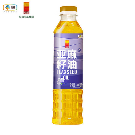 悦润 中粮纯亚麻籽油 食用油400ml 非转基因一级压榨无苦味