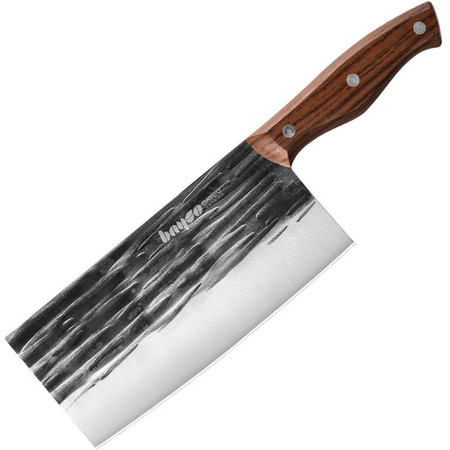 拜格 锤纹木柄菜刀 切片刀不锈钢家用 BD3662