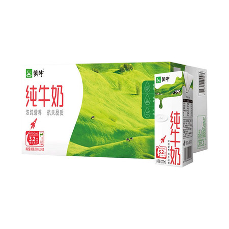 蒙牛 纯牛奶无菌砖早餐奶 200ml*24盒图片