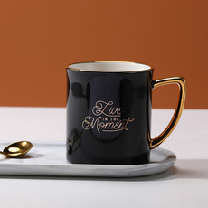 特美刻（TOMIC）茶杯陶瓷/马克杯 北欧风简约描金陶瓷马克杯创意情侣水杯早餐咖啡牛奶杯子