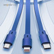 沃品（WOPOW）LC011一拖三伸缩充电线快充线通用线 蓝色1.1米