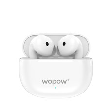 沃品（WOPOW）蓝牙耳机无线HIFI音质发烧级防水续航时间长半入耳音乐运动耳机TWS09白色