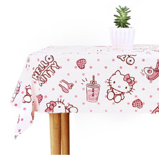 宜洁 HelloKitty印花桌布创意可爱台布婚庆加厚圆桌野餐布长方形儿童垫粉色