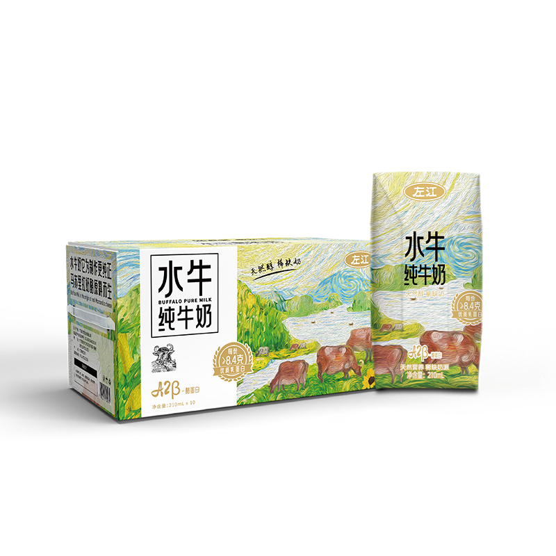 左江 a2β-酪蛋白 水牛纯牛奶 210ml*10盒/箱