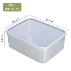 日式304不锈钢保鲜盒家用带盖沥水食品冰箱鱼肉类冷冻冷藏饺子盒