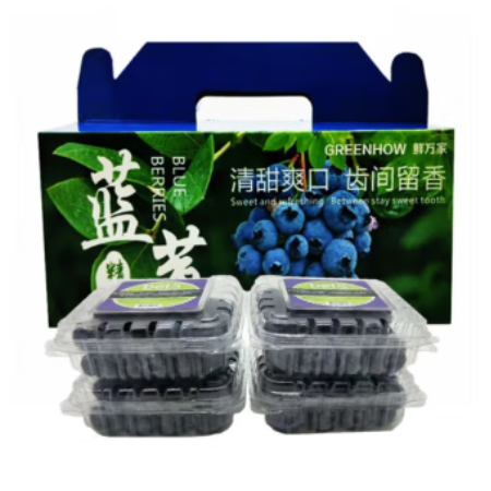农家自产 【潍坊馆高密零售】蓝莓礼盒1斤装125g*4盒 小果12MM图片