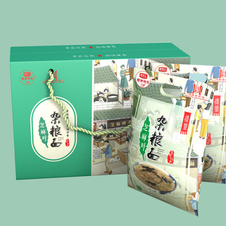 诚实人 【商邮农品】市区局芝麻叶杂粮面礼盒225g*8包图片