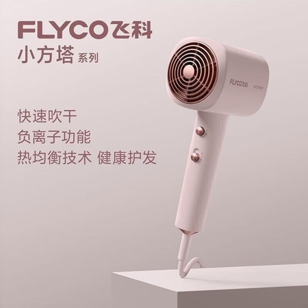  飞科/FLYCO 电吹风机家用大功率负离子吹风筒护发不伤发大风力科技速干小巧