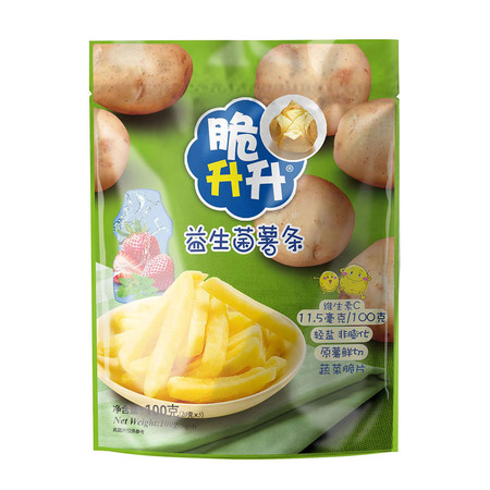 脆升升 薯条零食非膨化食品马铃薯薯条鲜切薯条益生菌味图片