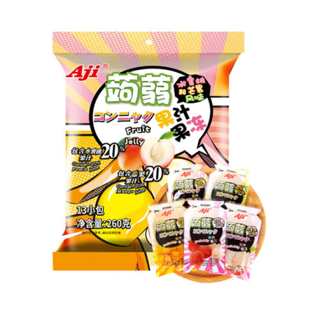 AJI 蒟蒻果汁果冻(水蜜桃和芒果风味)图片