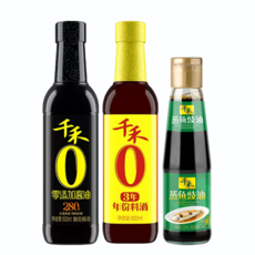 千禾 零添加酱油500ml+蒸鱼豉油210ml+料酒500ml