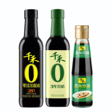 千禾 零添加酱油500ml+蒸鱼豉油210ml+窖醋500ml