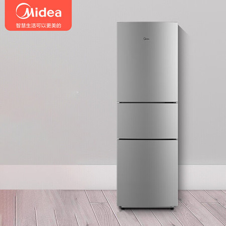 美的/MIDEA 家用厨房 冰箱三门 低音 节能 冷藏 冷冻电冰箱 210升 办公室冰箱
