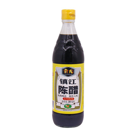 俞龙 镇江陈醋500毫升圆瓶 五年陈酿 凉拌饺子蘸酱食醋调味 3 瓶